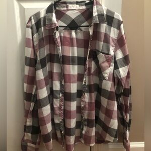 Maurice’s plaid shirt